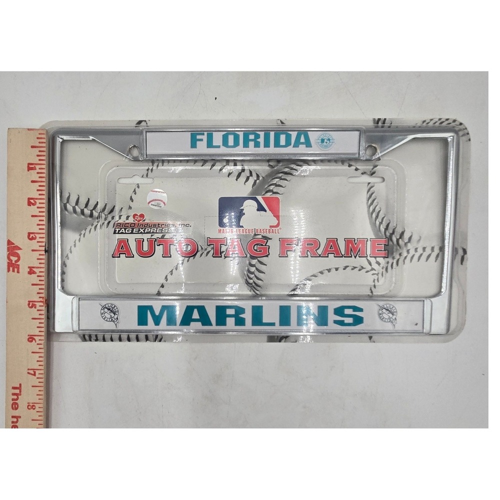 Florida Marlins MLB Chrome License Plate Frame Rico Industries Tag Express NEW